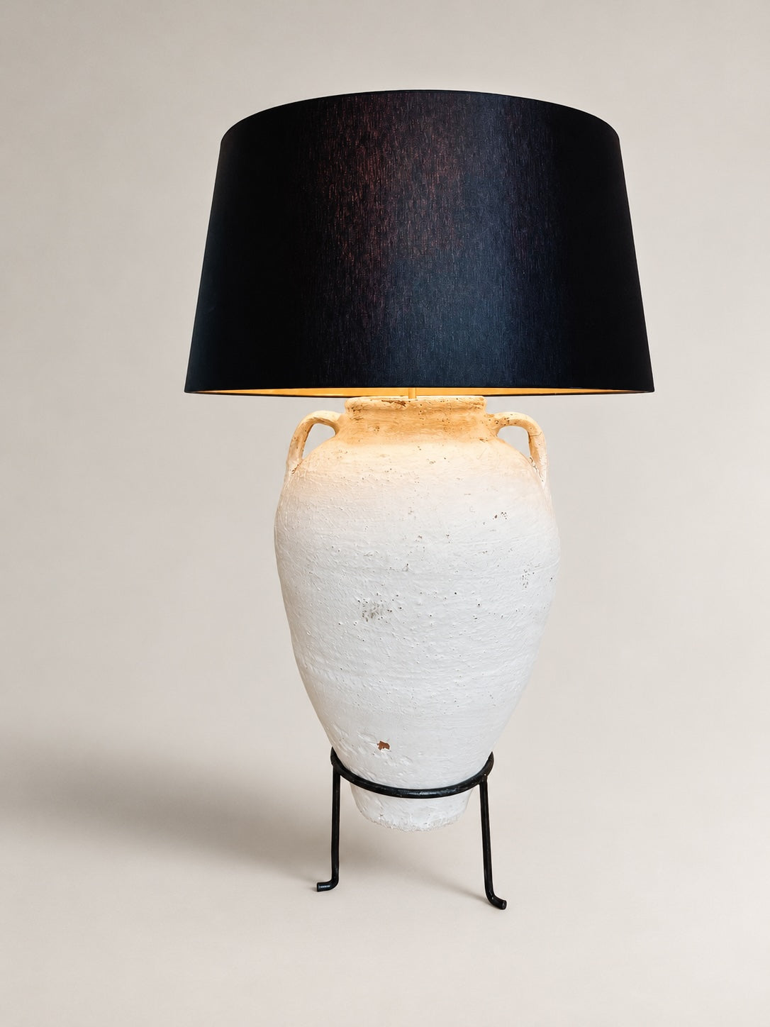 Bodenlampe antiker Oliventopf & Chintz #2