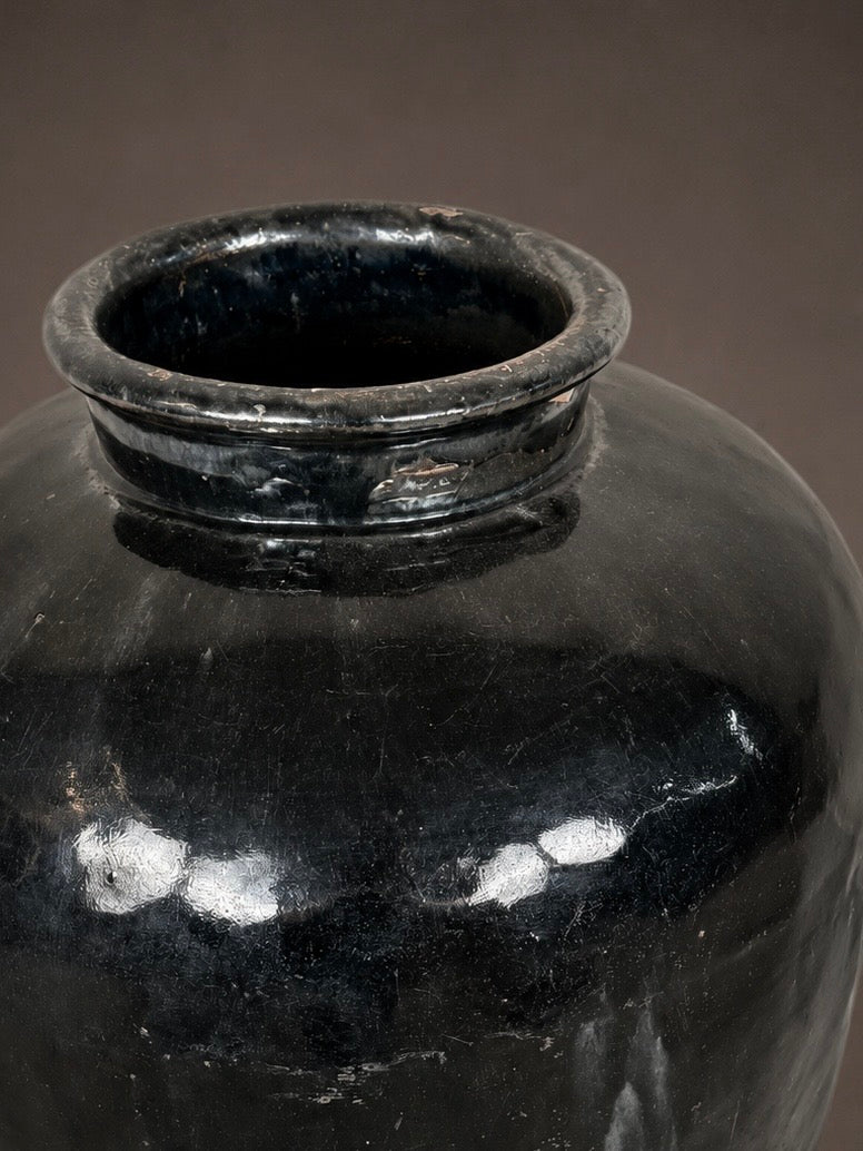 Shanxi black - tall patina vessel No. 2