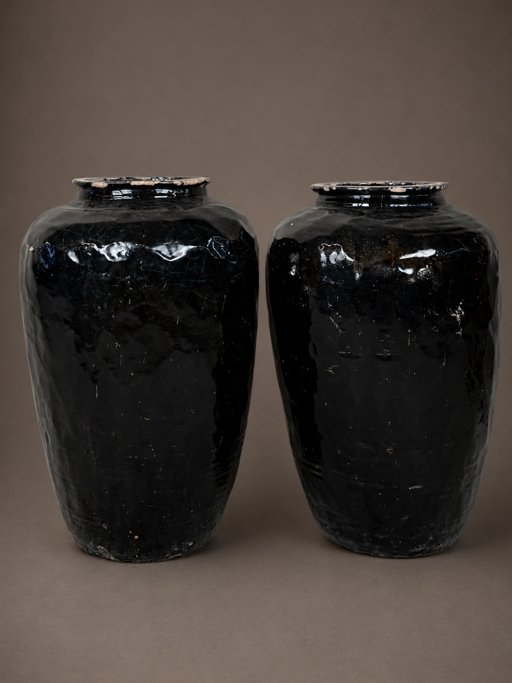 Shanxi Black - pair of very large antique vessels