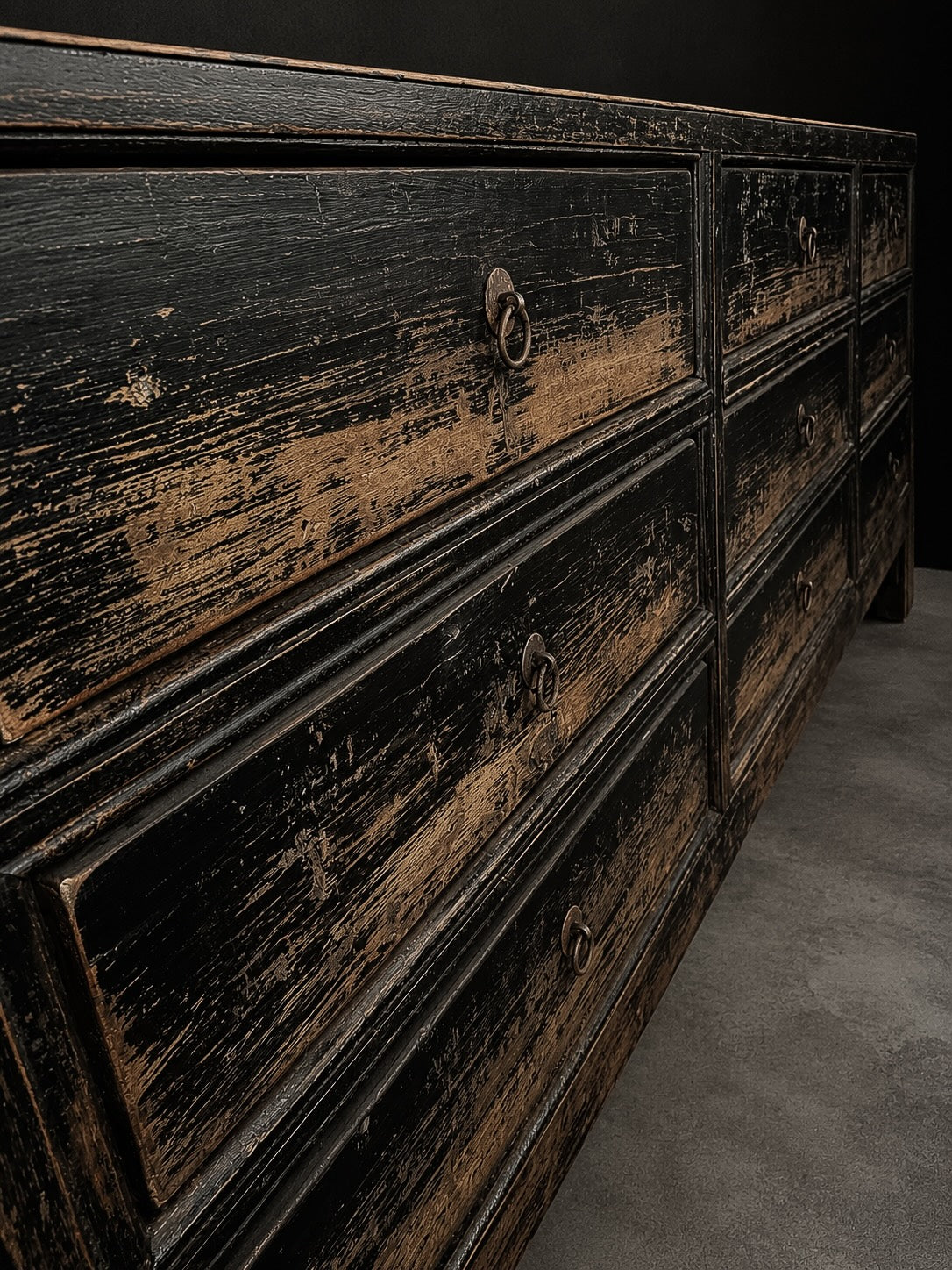 patinated Chinese drawer sideboard