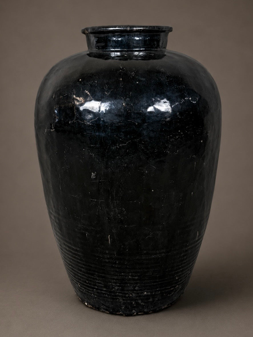 Shanxi black - tall patina vessel No. 2