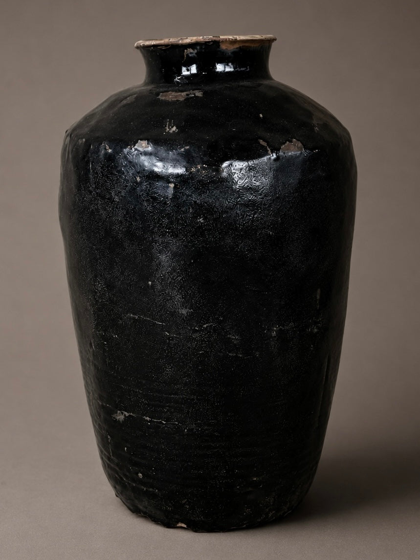 Shanxi black - tall patina vessel