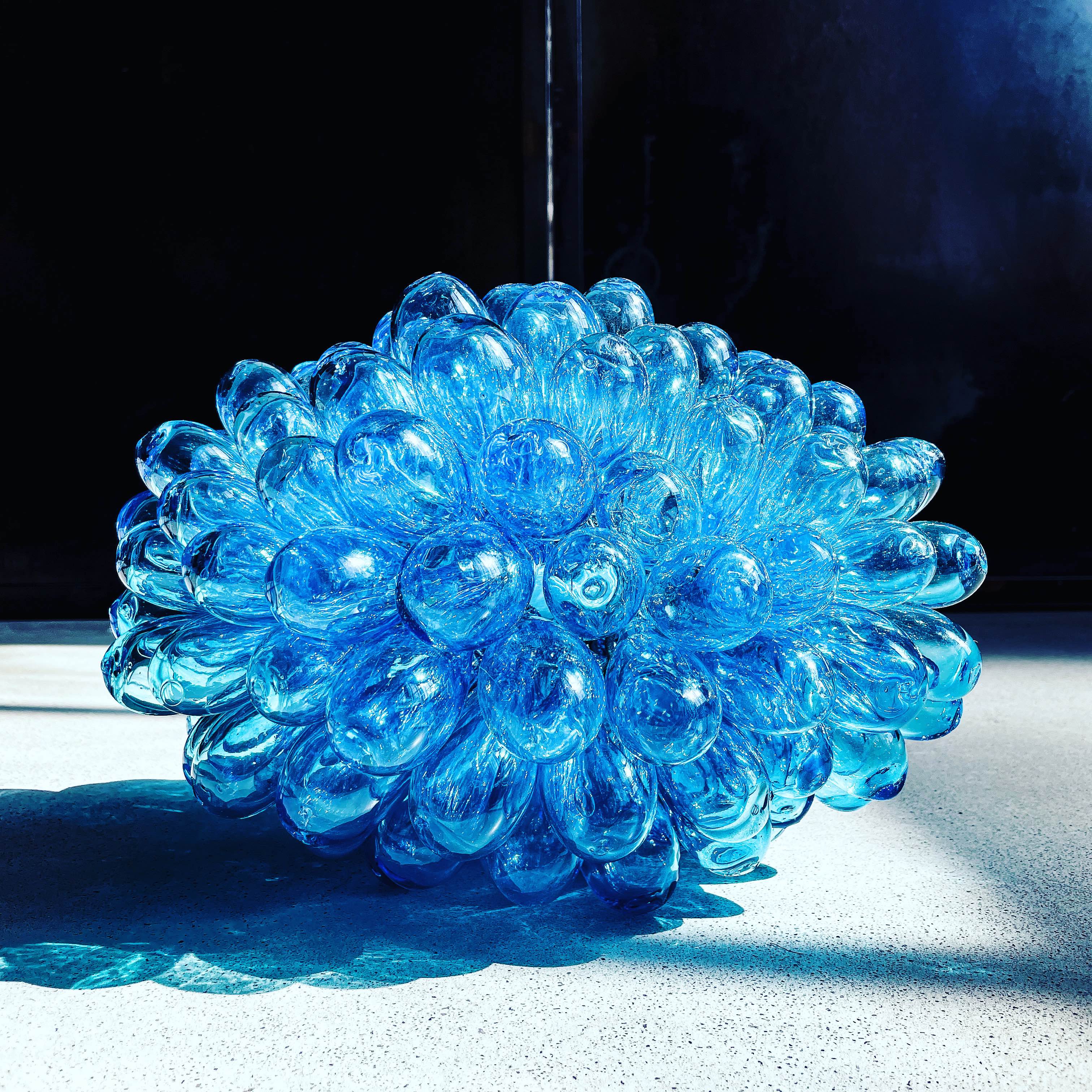 Lamp glass drops turquoise-blue