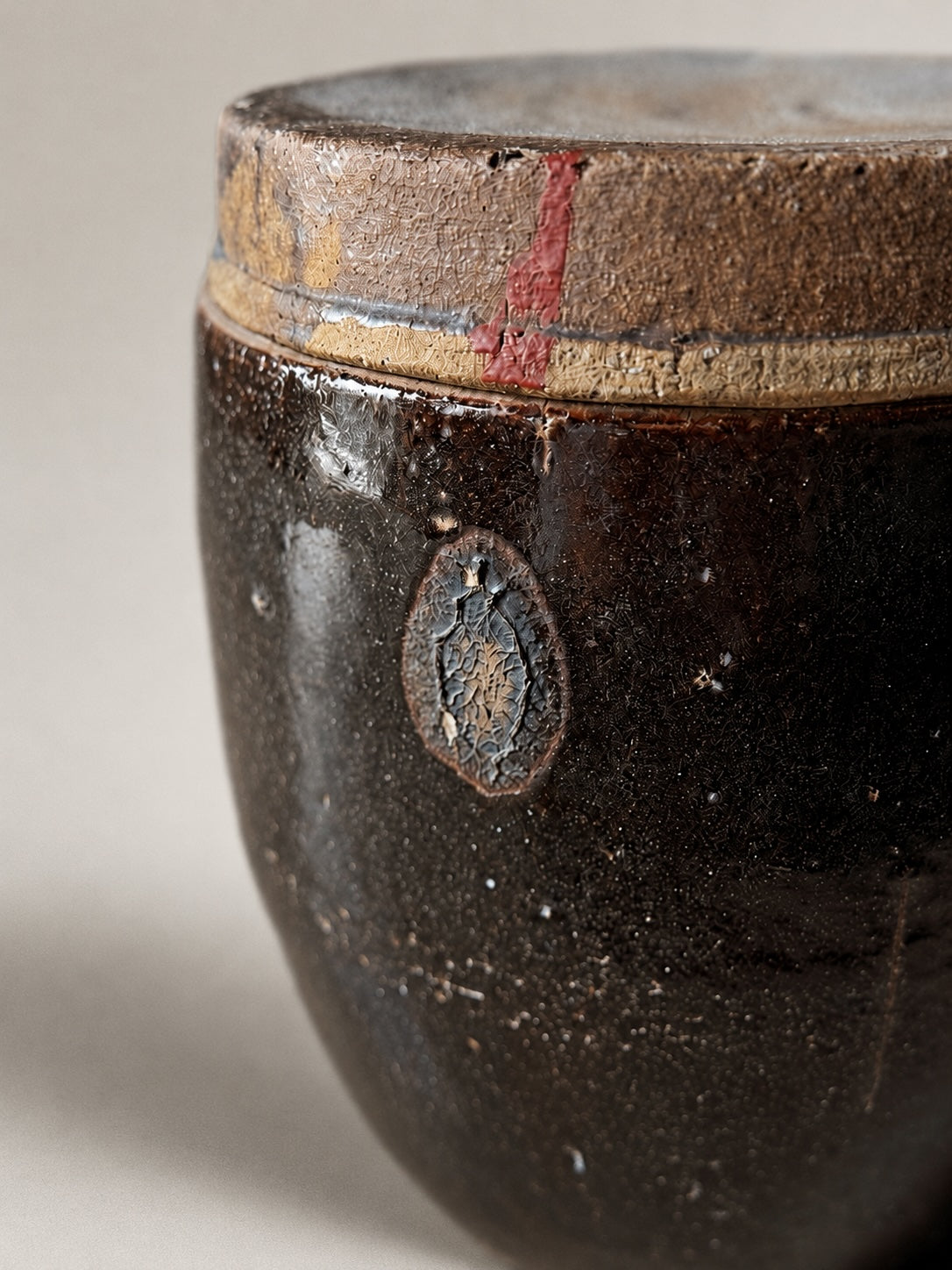 Antique Chinese apothecary jar w/ lid – No. 3