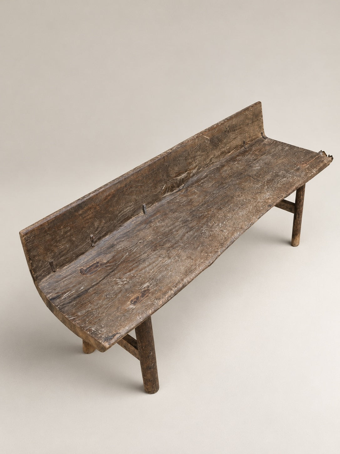 antique elm wood bench
