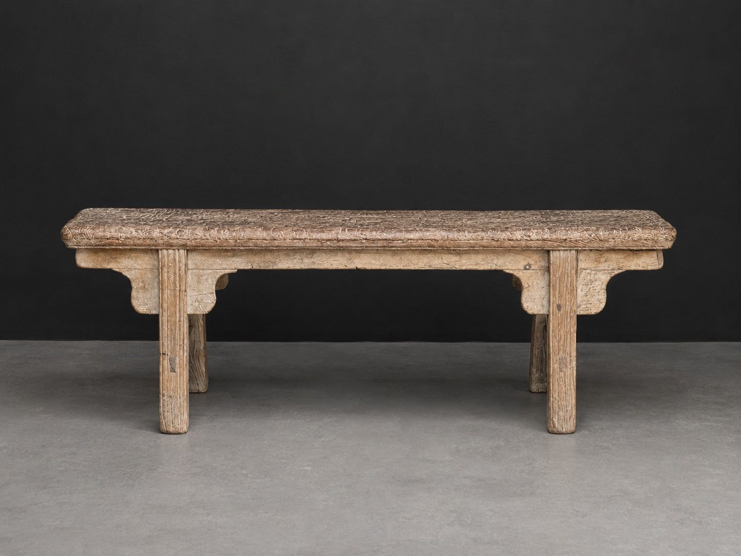 patinated Chinese elmwood bench