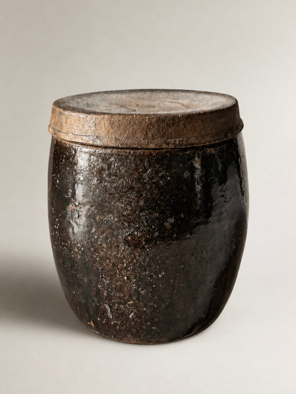 Antique Chinese apothecary jar w/ lid – No. 3