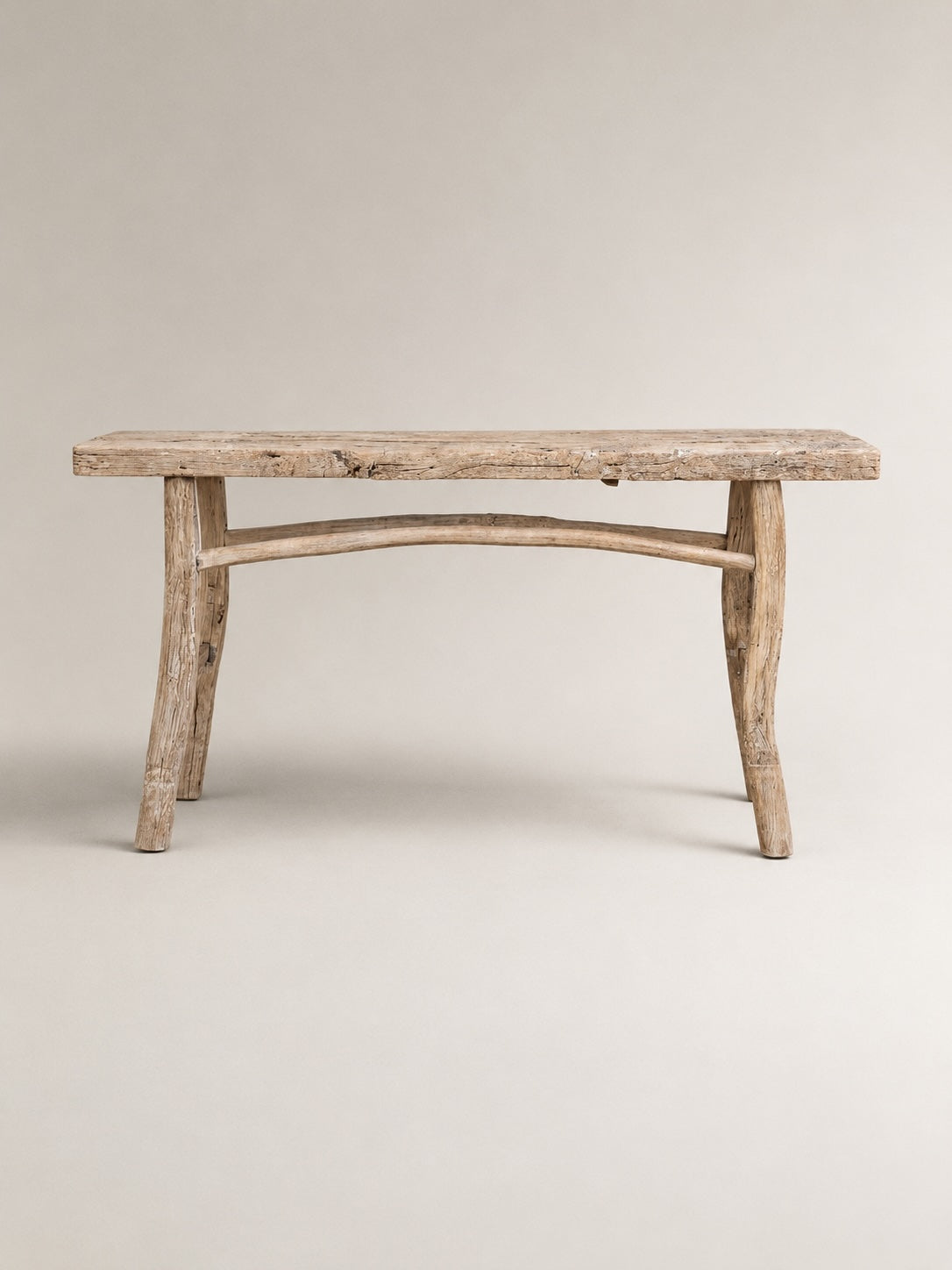 antique elm wood console table