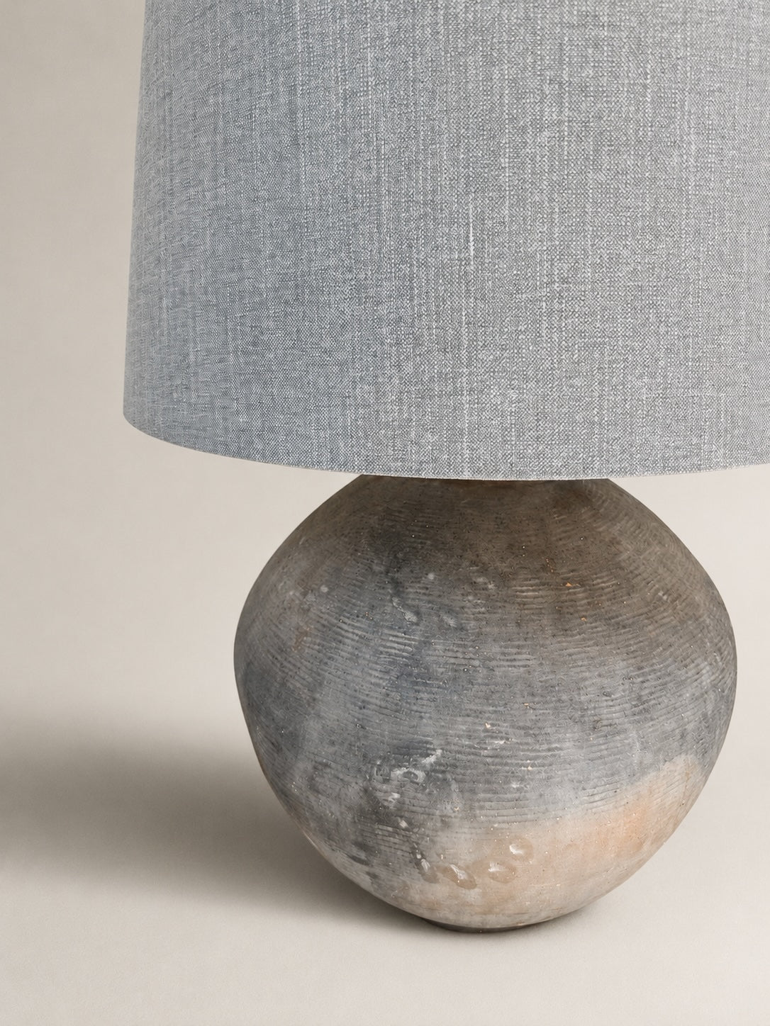 Bodenlampe antiker Weintopf & Leinen