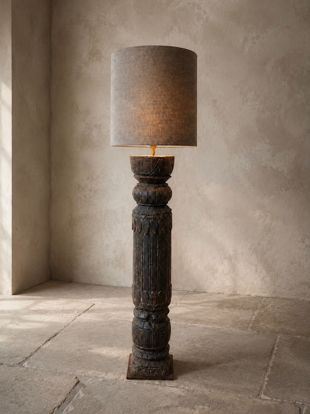 antique pillar floor lamp