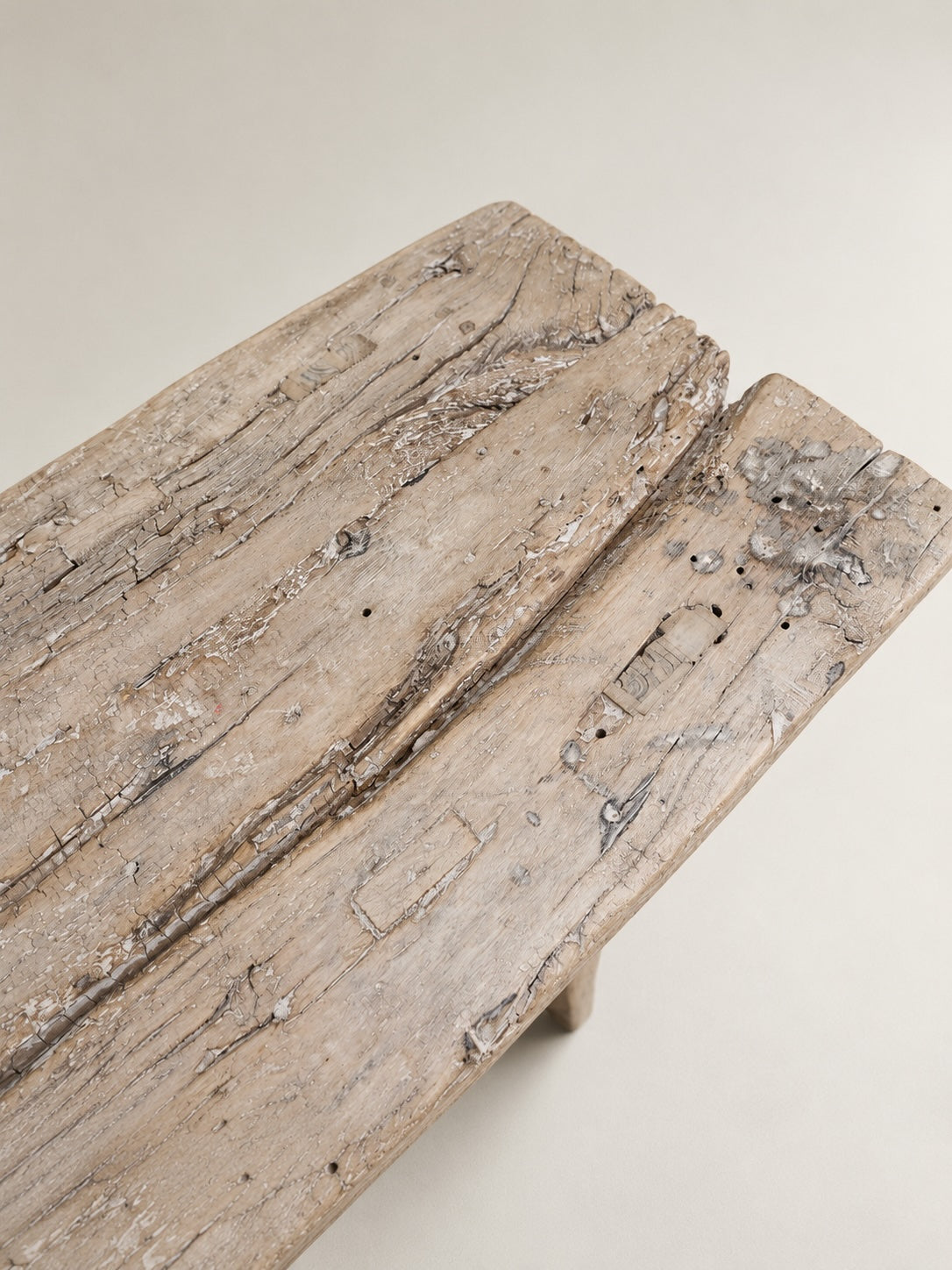 antique elm wood console table