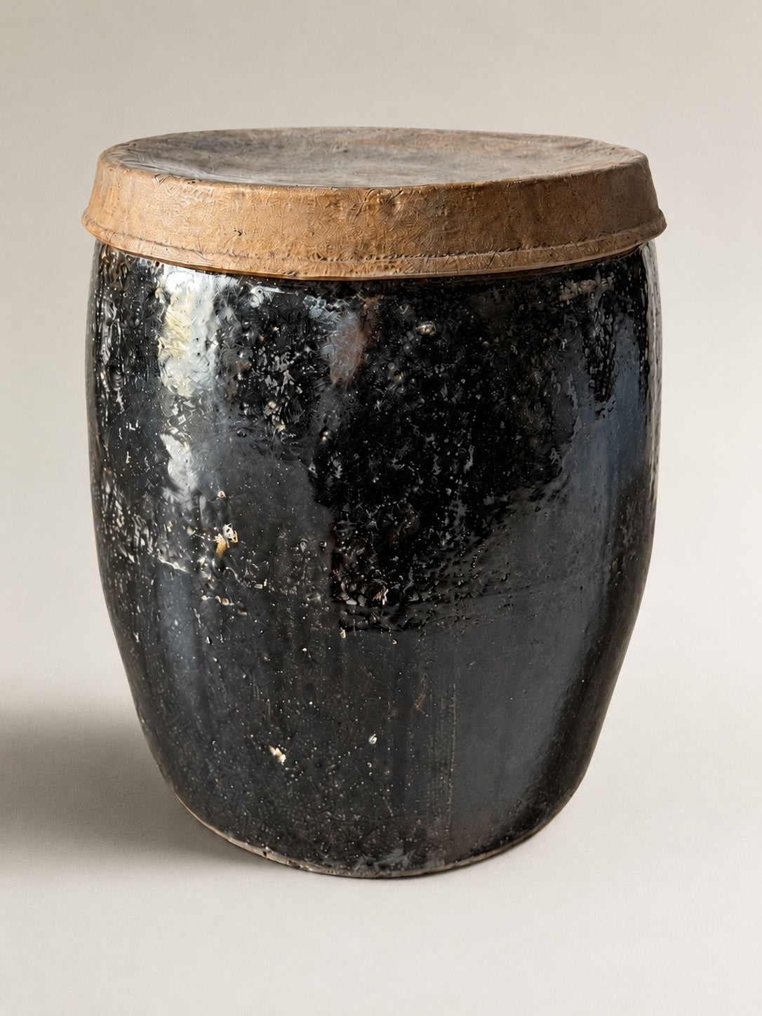 Antique Chinese apothecary jar w/ lid – No. 4