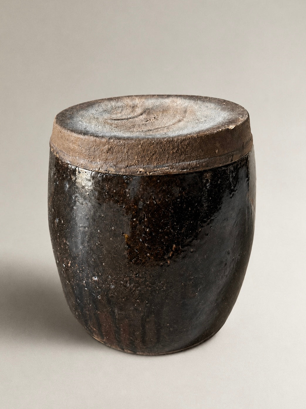 Antique Chinese apothecary jar w/ lid – No. 3