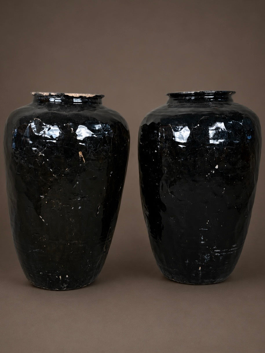 Shanxi Black - pair of very large antique vessels