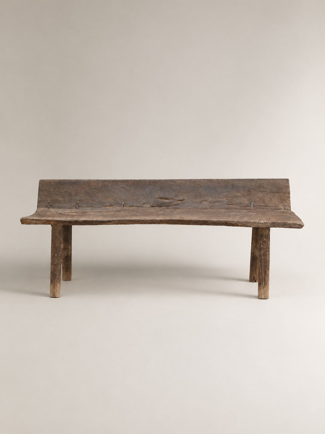 antique elm wood bench