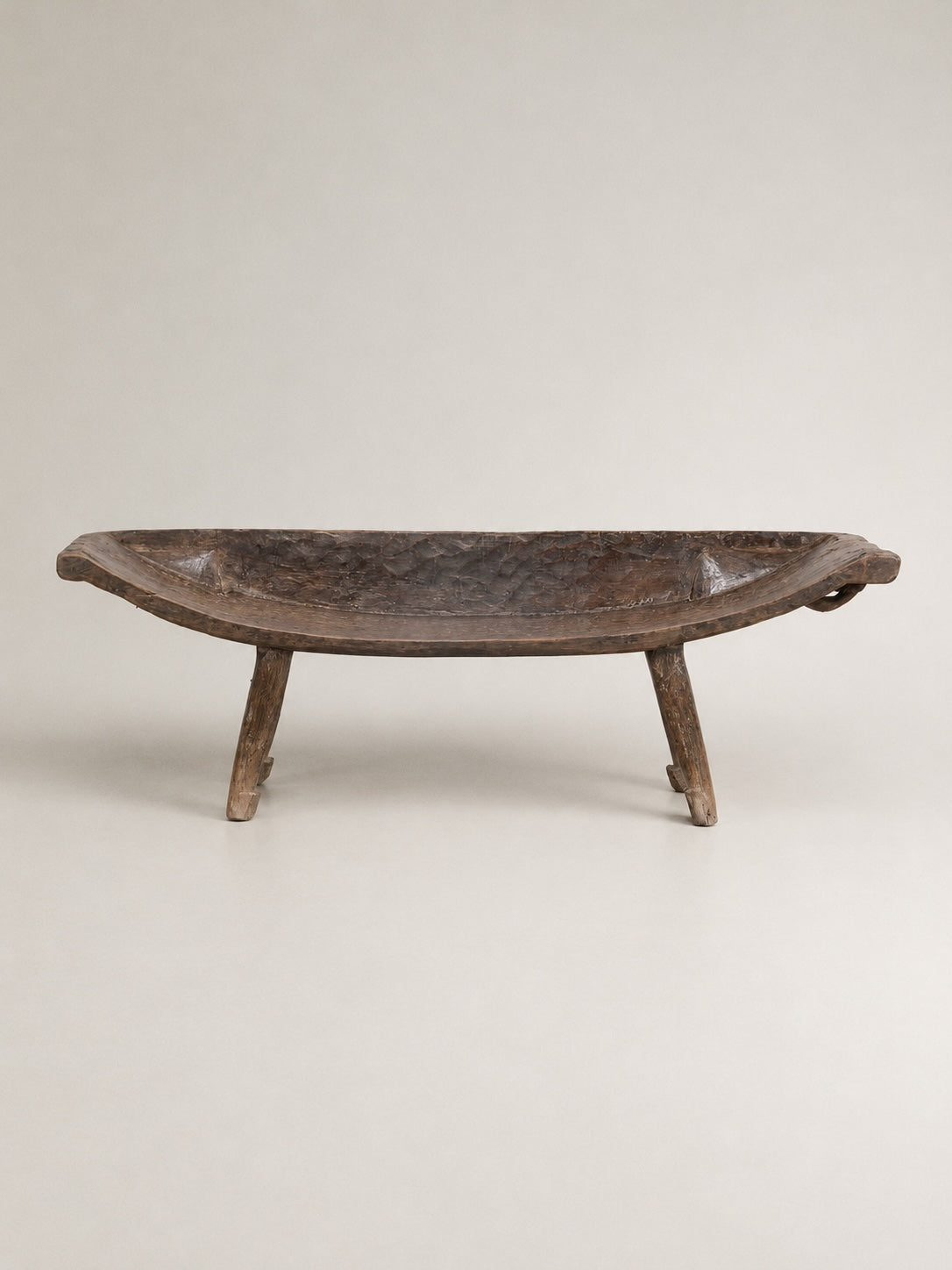 curved wooden bench