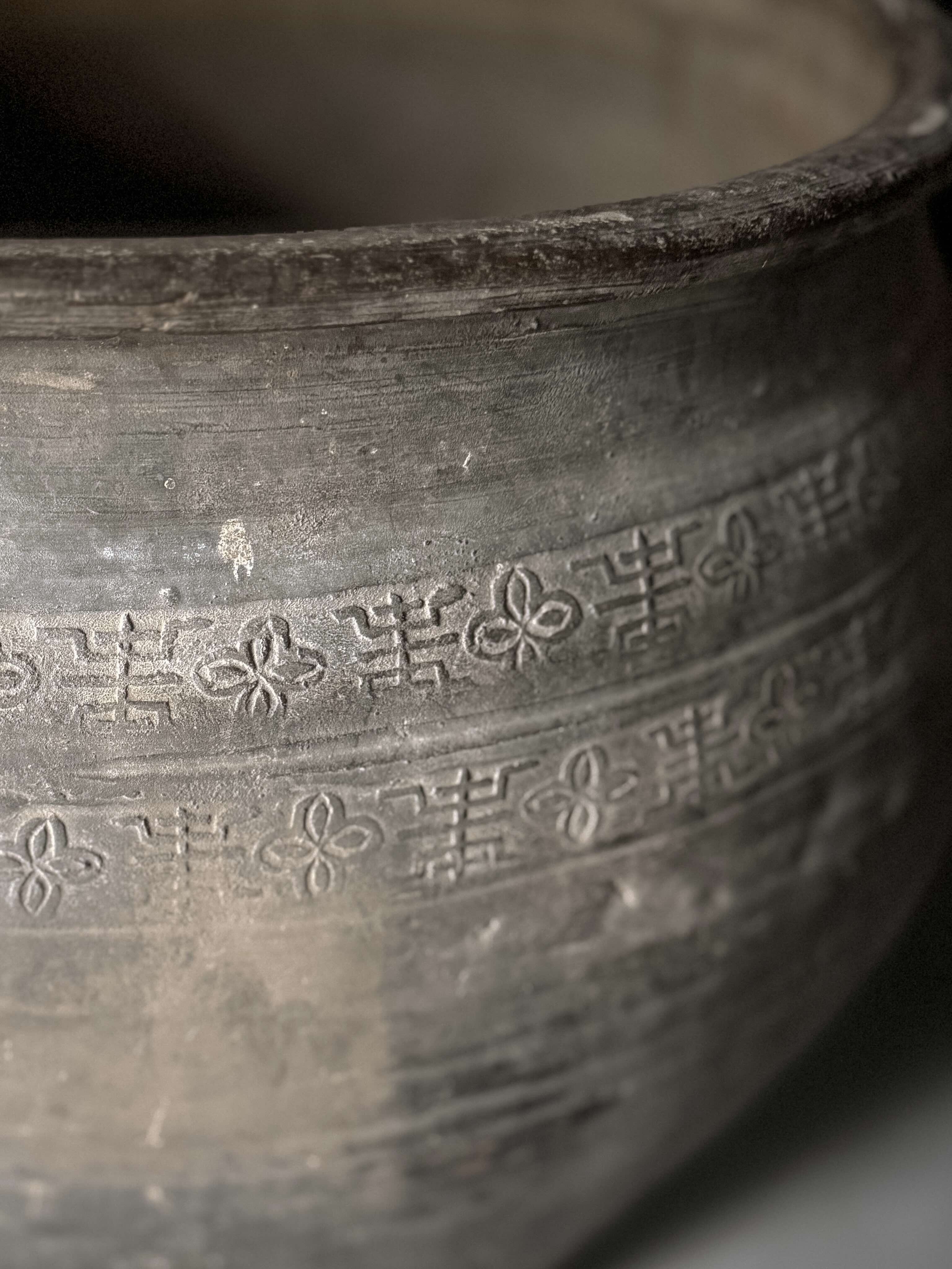 old Chinese grey pot