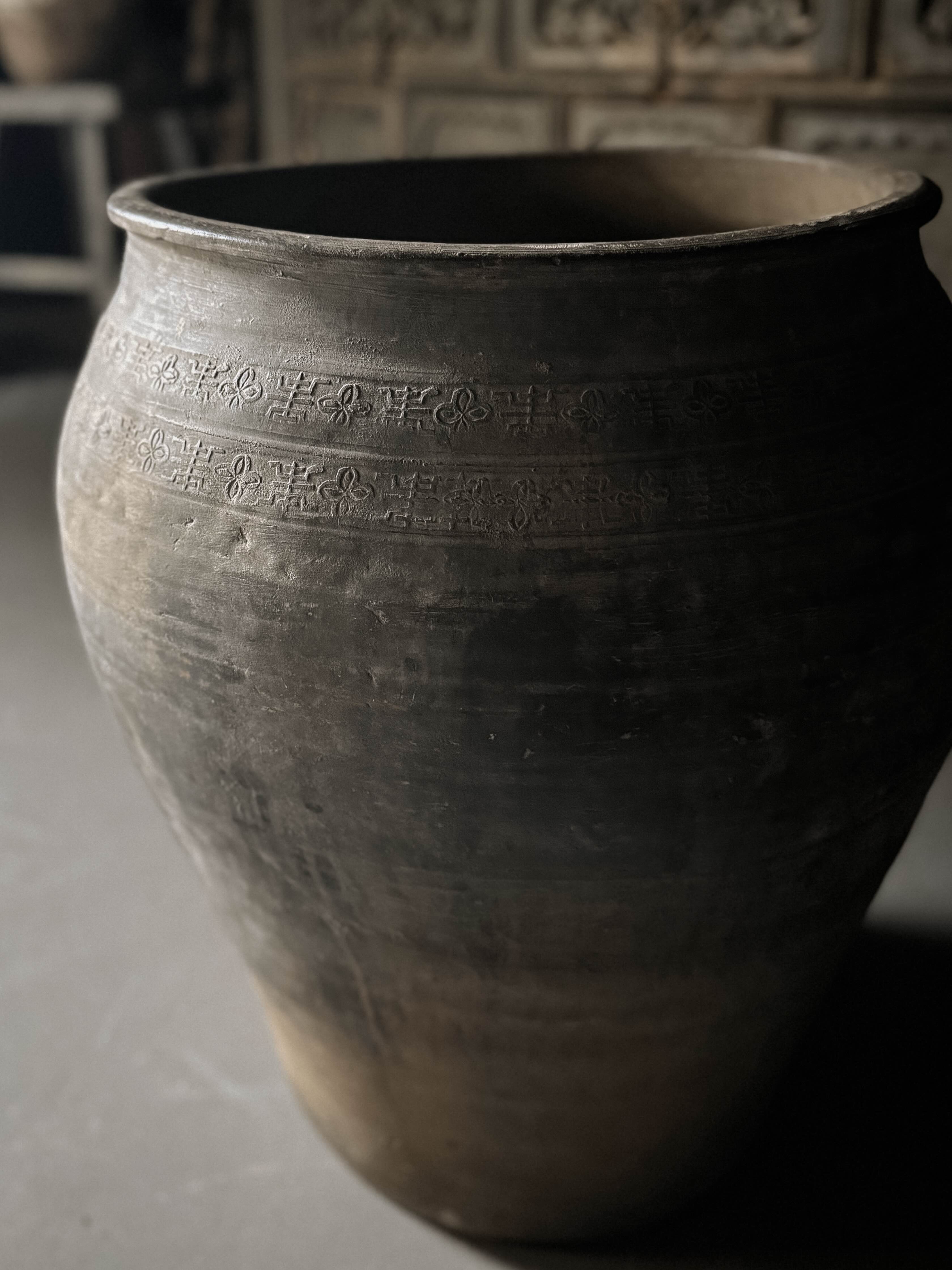 old Chinese grey pot