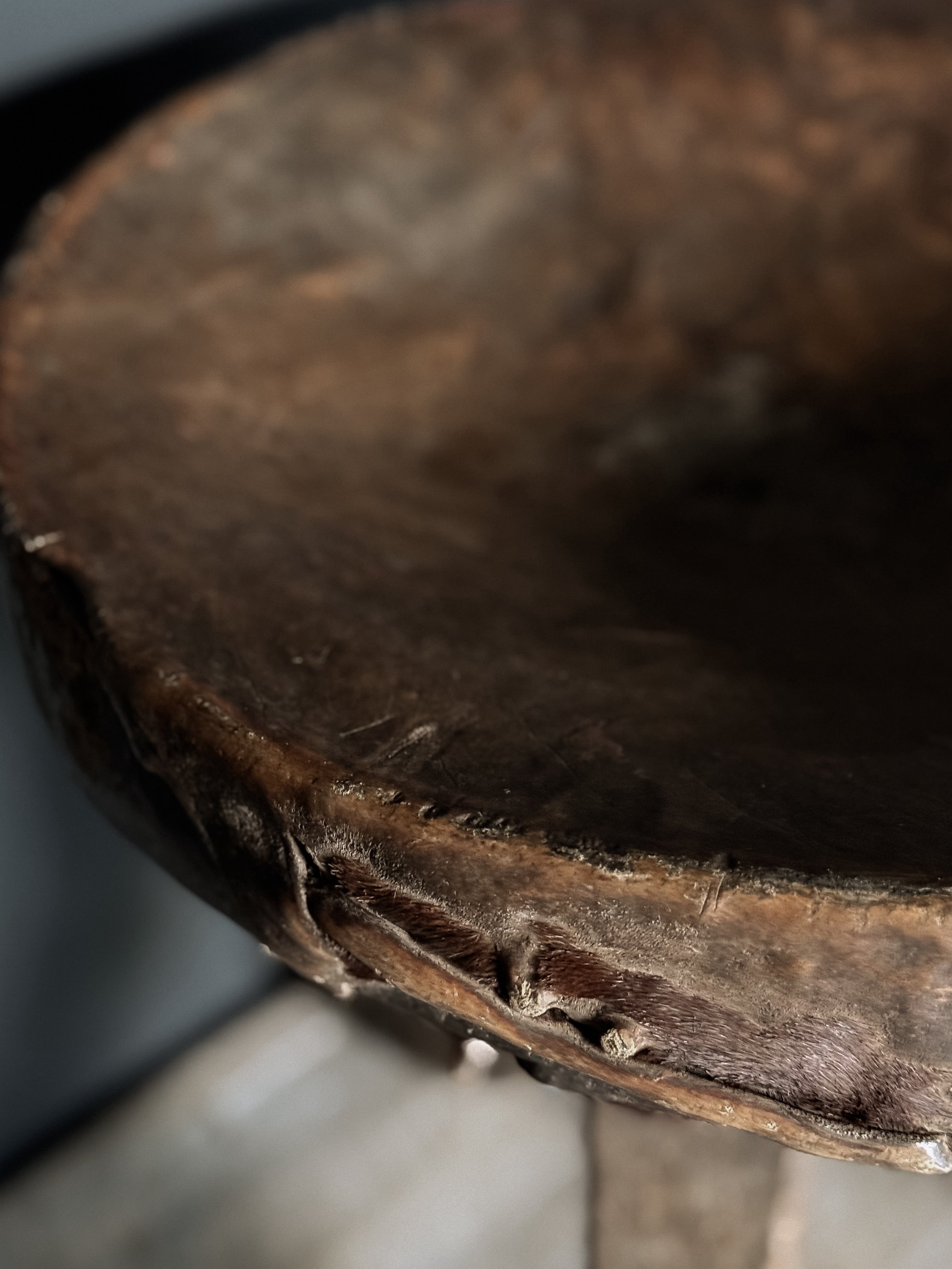 old Oromo stool leather