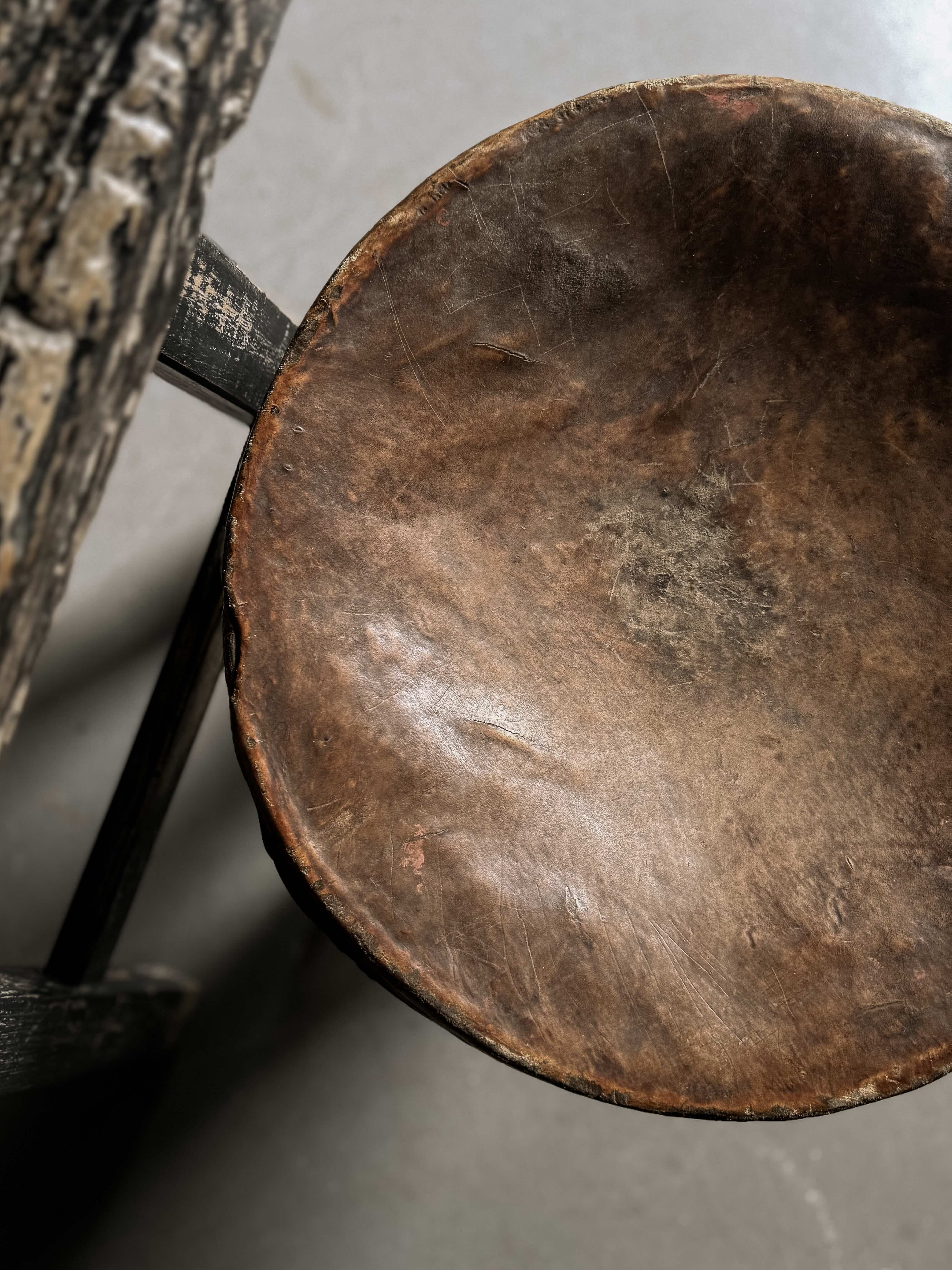 old Oromo stool leather