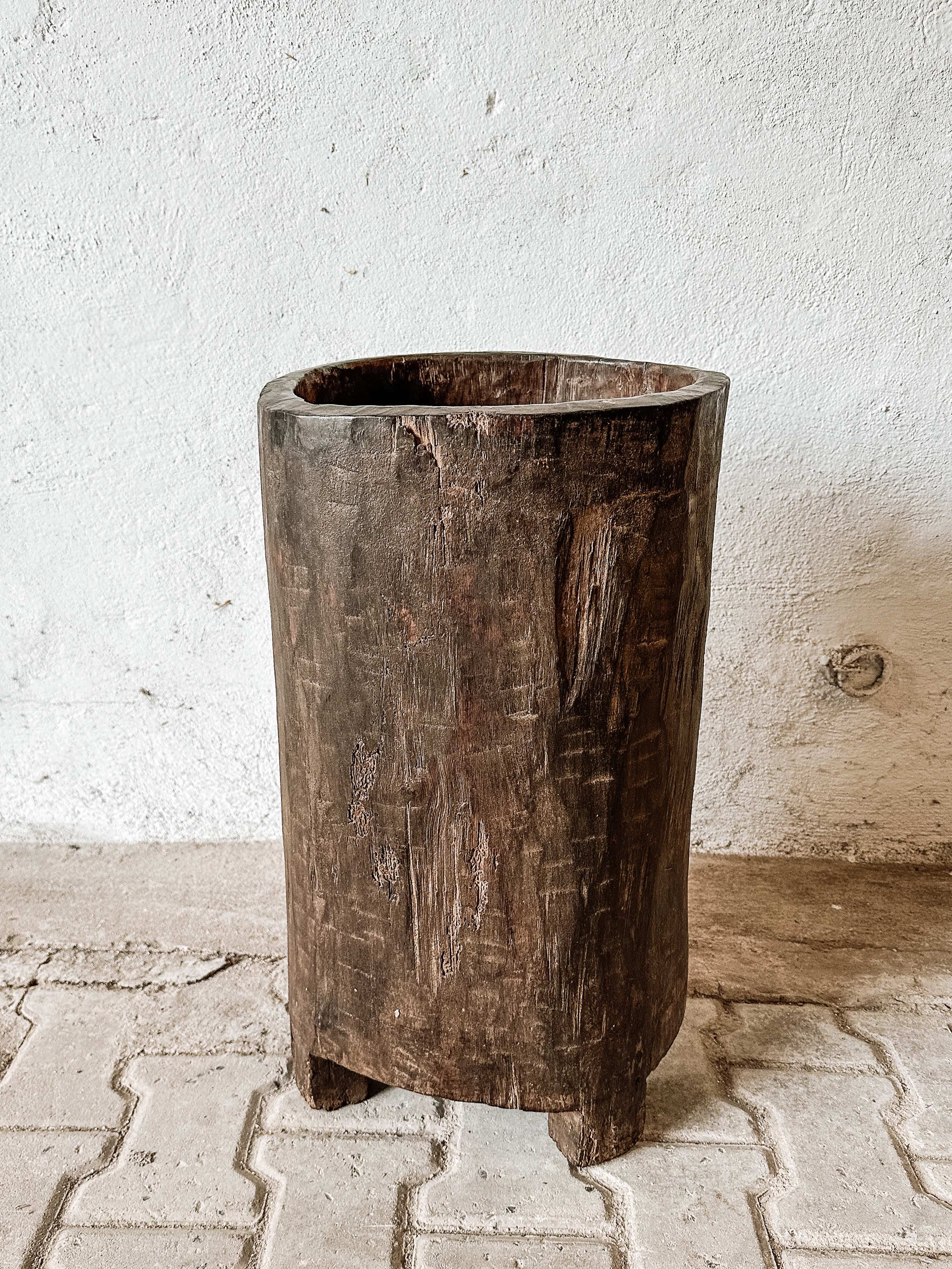 old Naga wooden planter pot #2