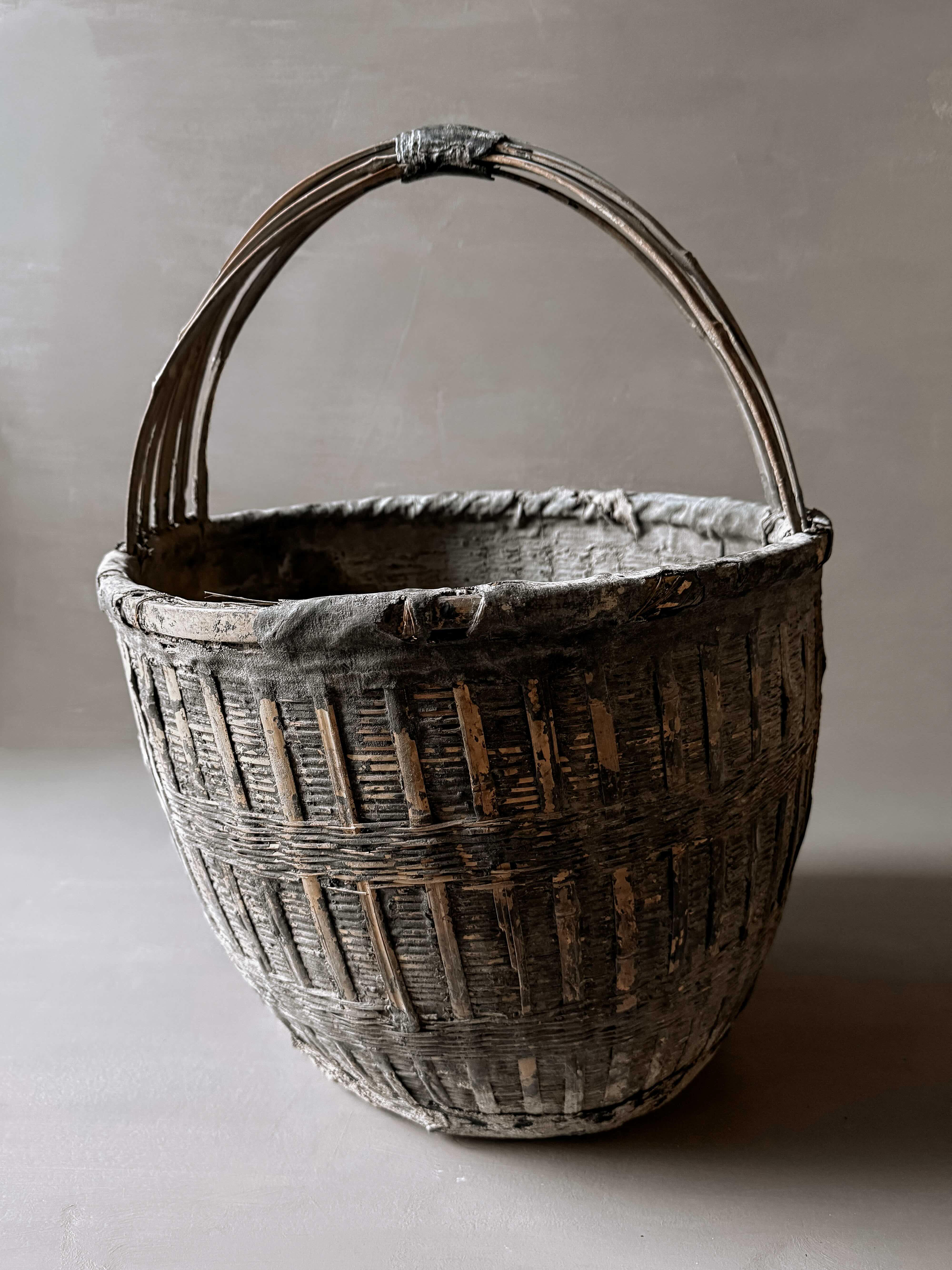 old Chinese willow market basket No. 1
