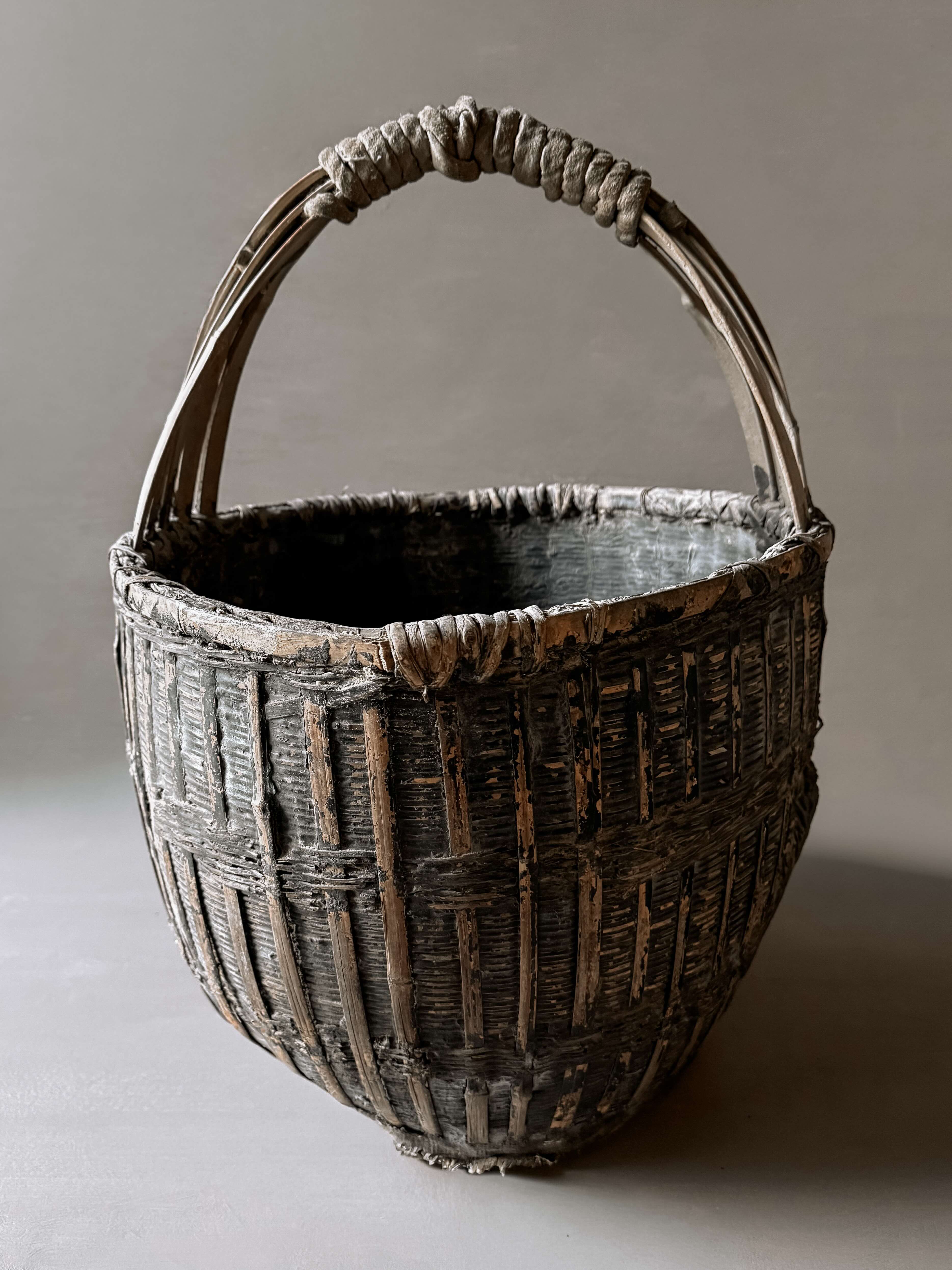 old Chinese willow market basket No. 2