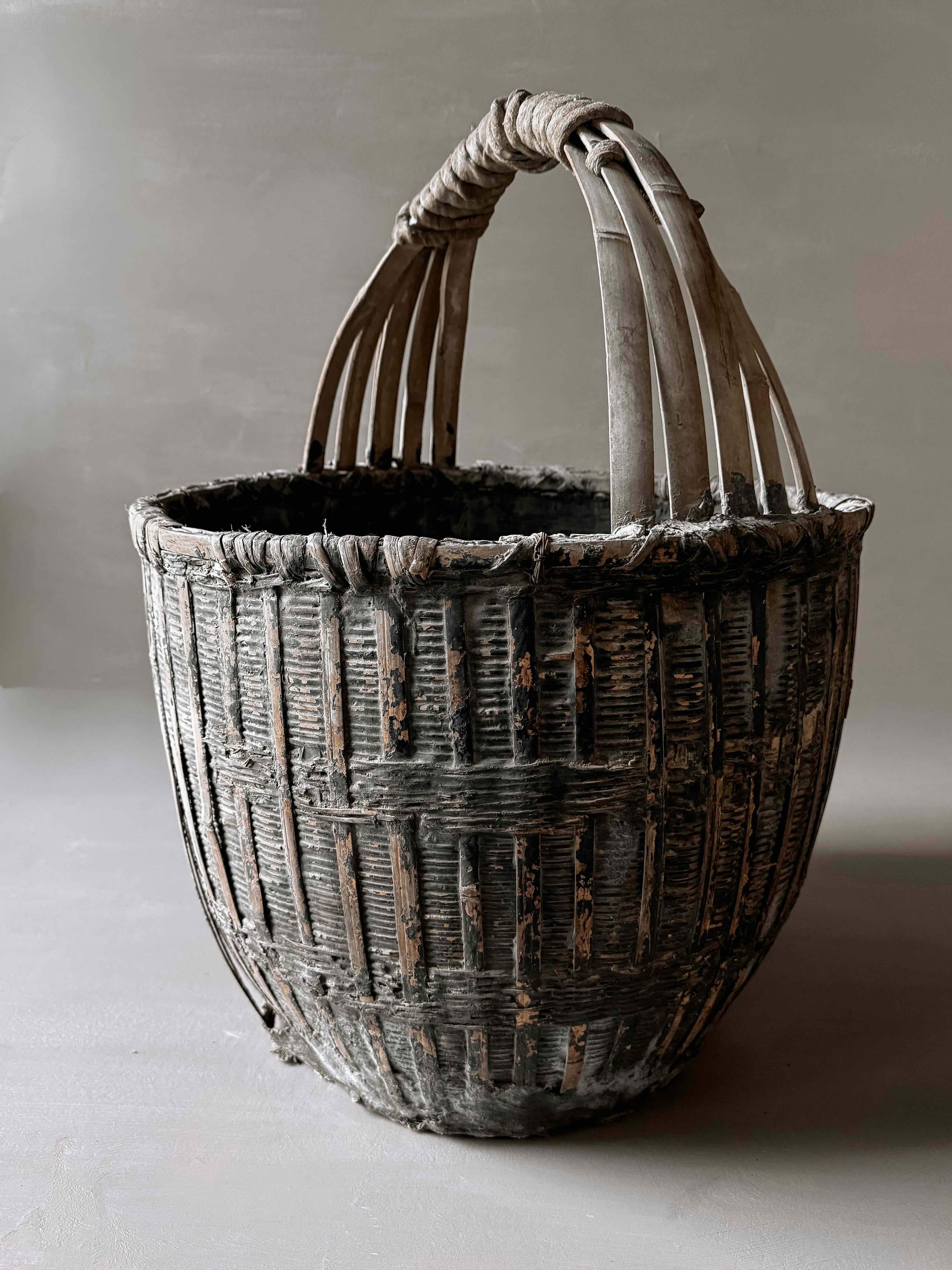 old Chinese willow market basket No. 2