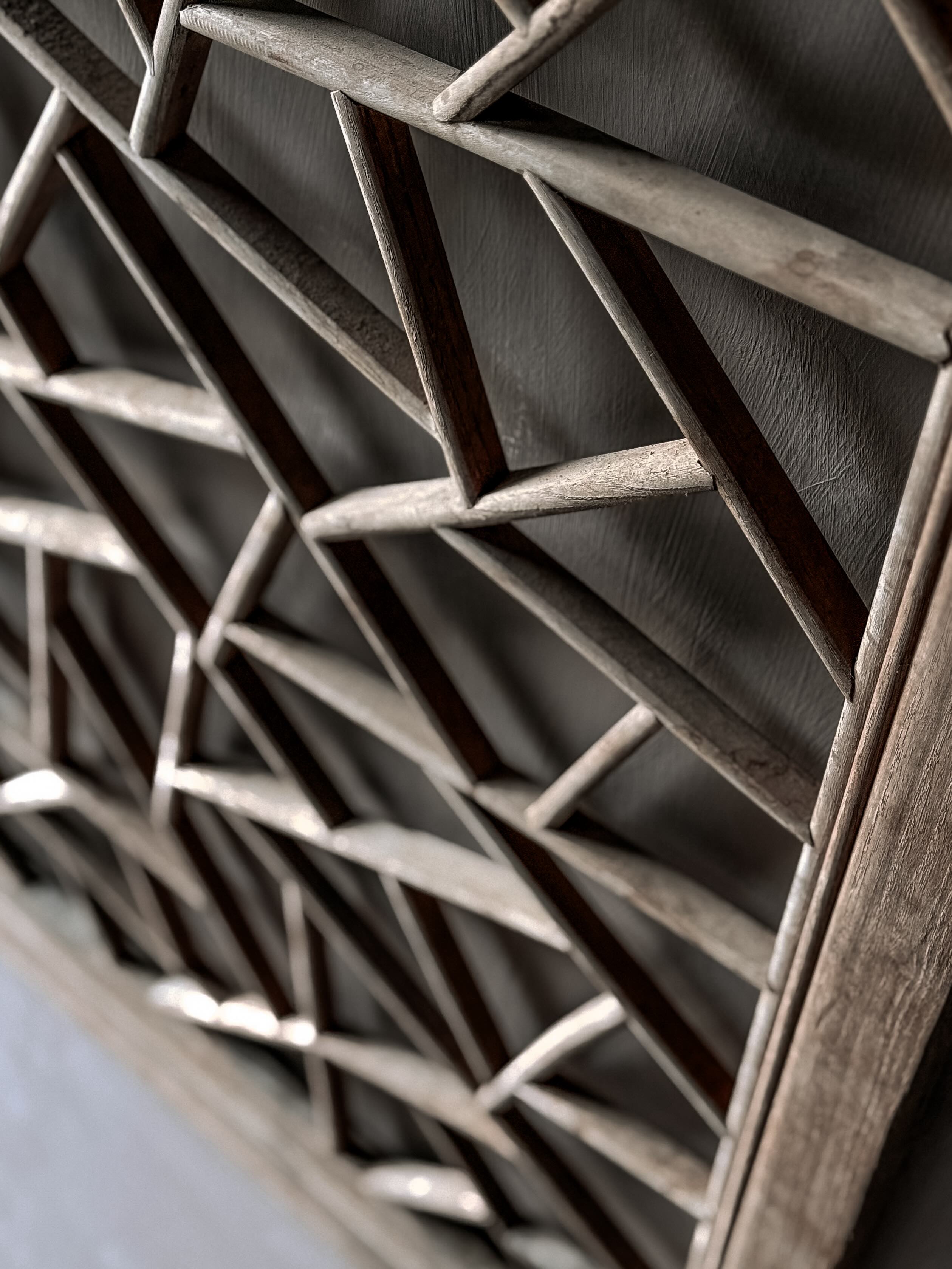 pair of old wooden panels with ice pattern