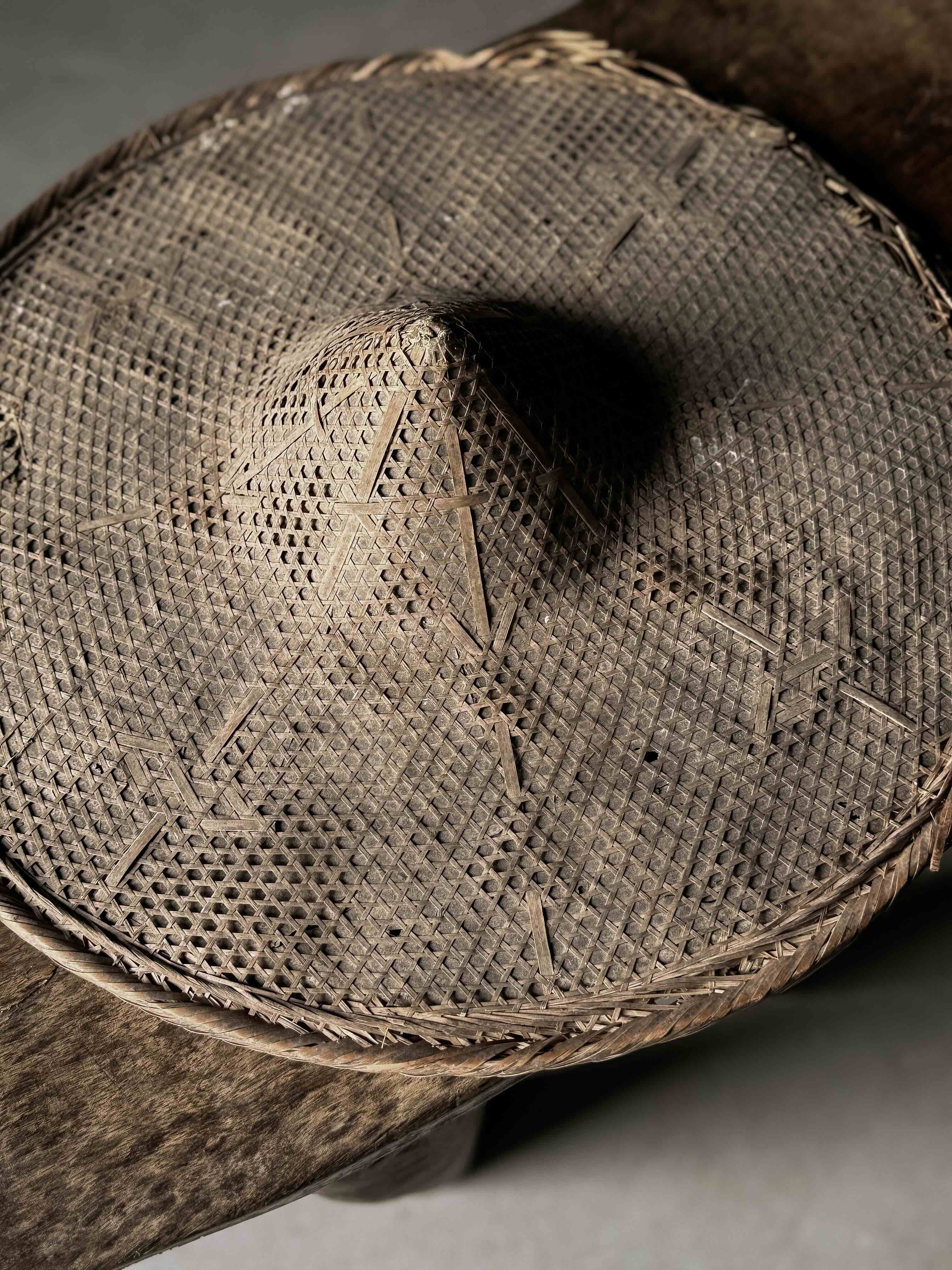 old Chinese woven hat