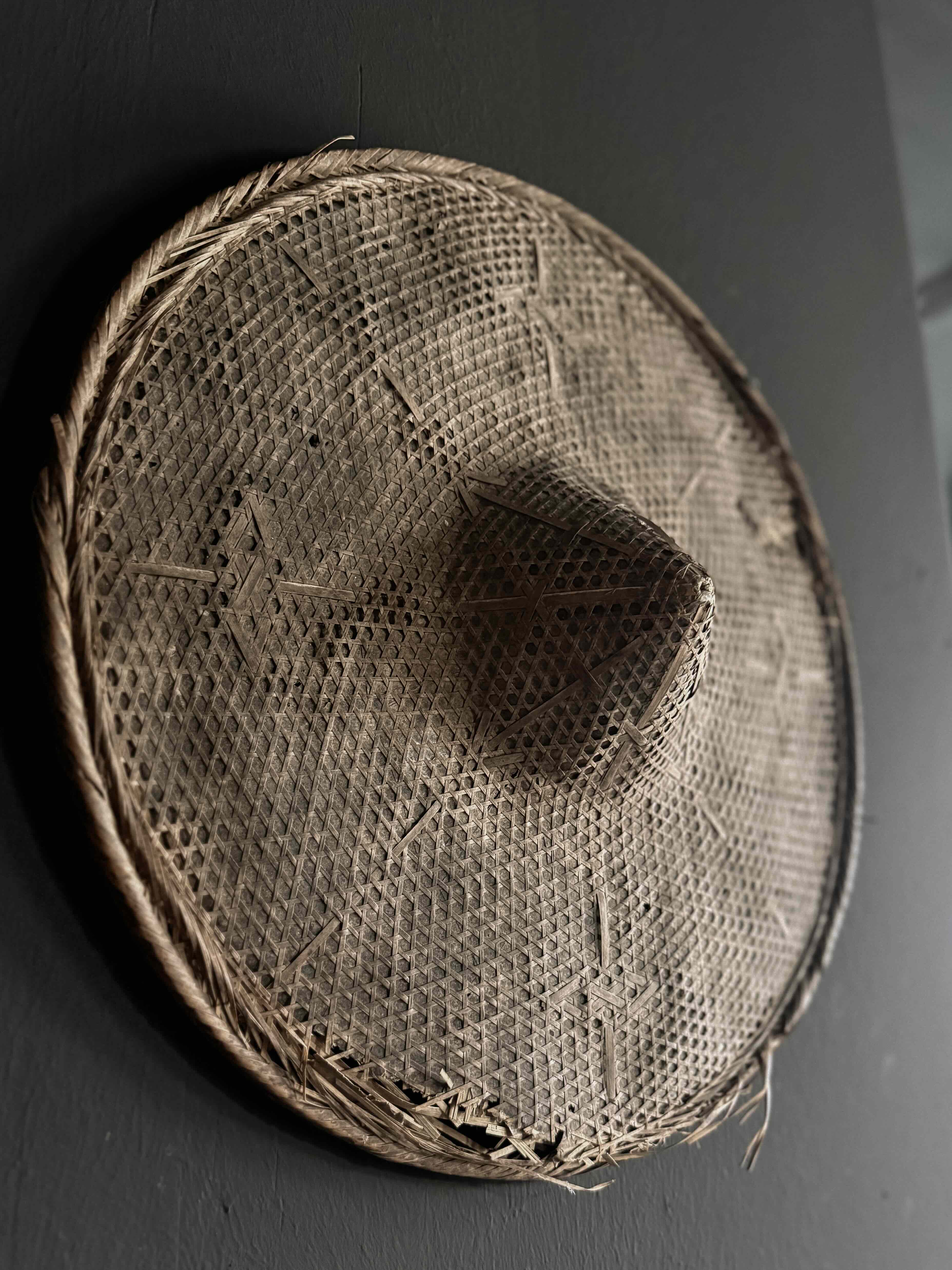 old Chinese woven hat