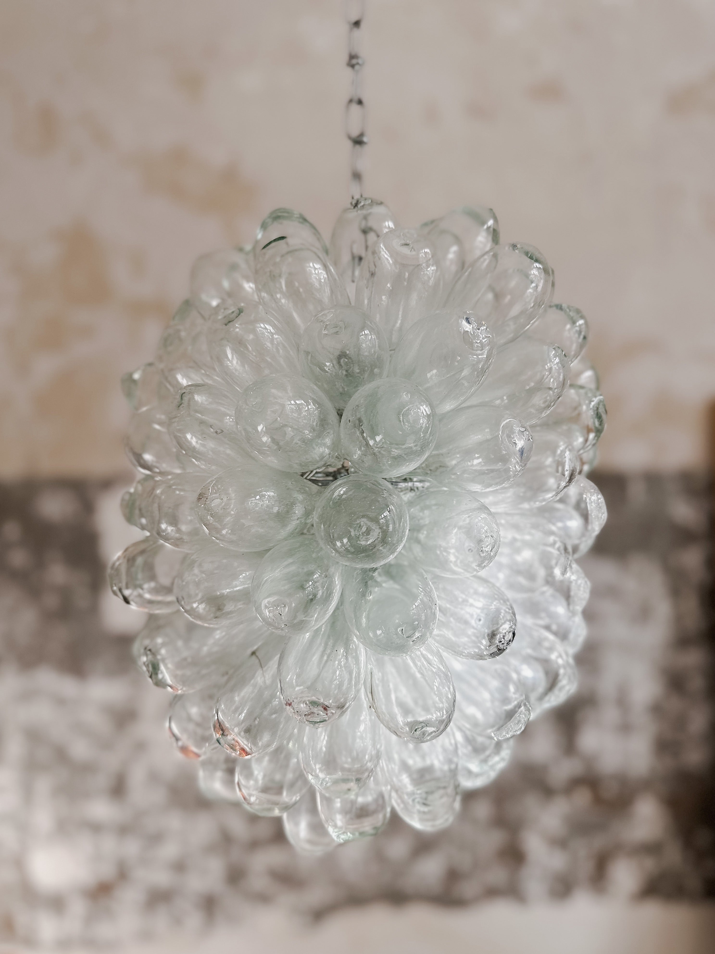 Lamp glass drops transparent