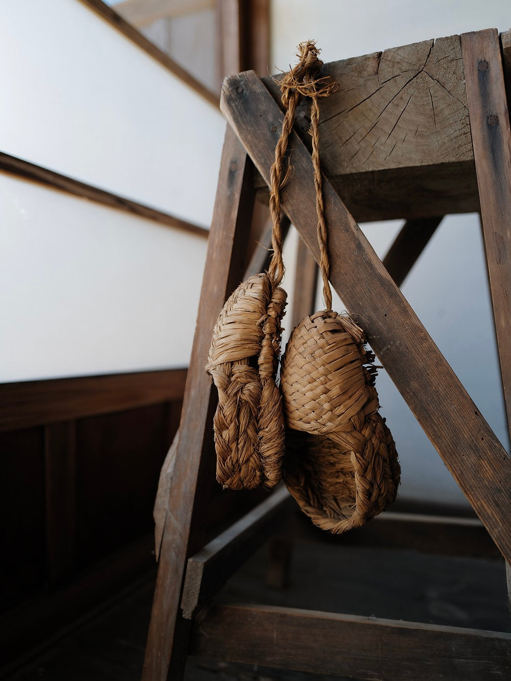 vintage children's straw shoes