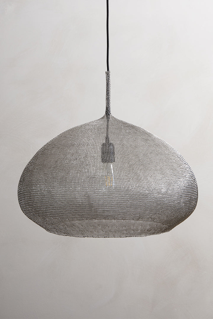 Hängeleuchte / Lampe Stahl silber