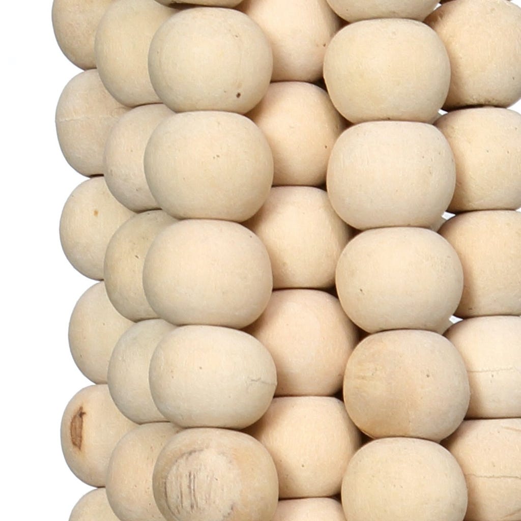 Natural wooden bead tassel