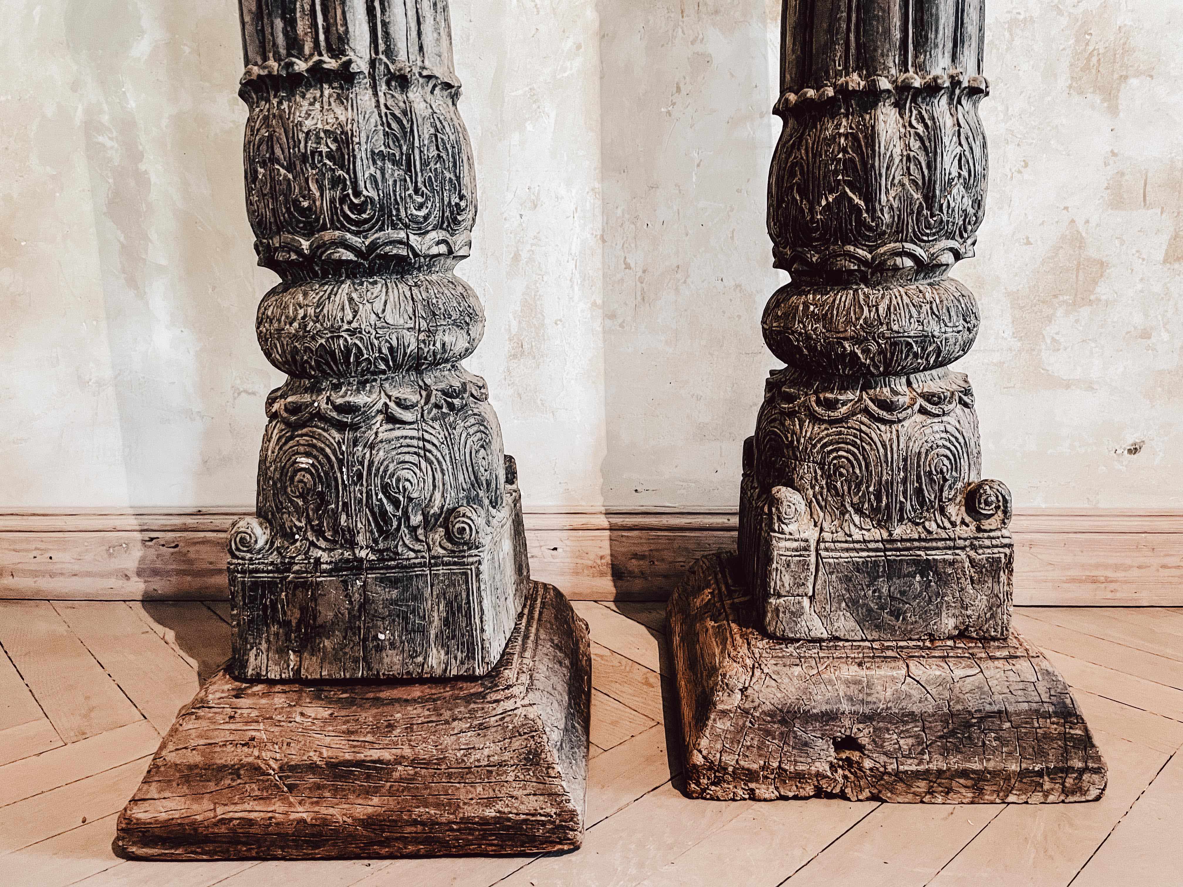 Old Indian pair of pillars