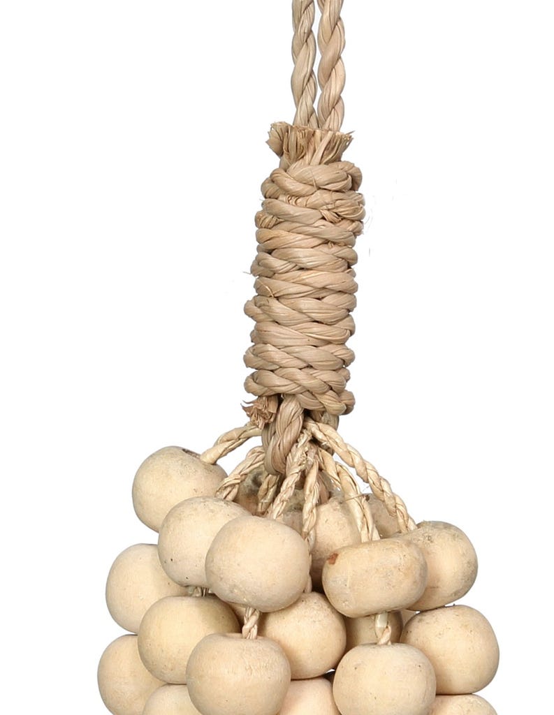 Natural wooden bead tassel