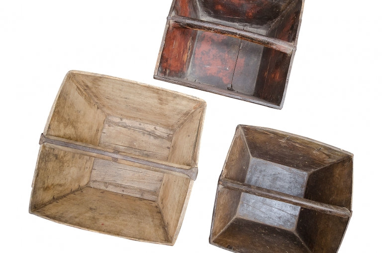 Old wooden rice basket