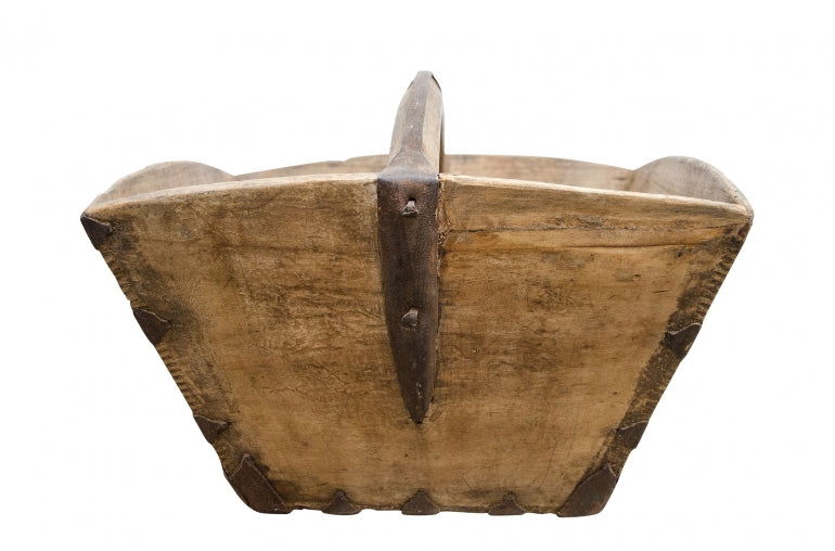 Old wooden rice basket