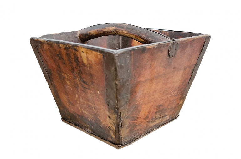 Old wooden rice basket