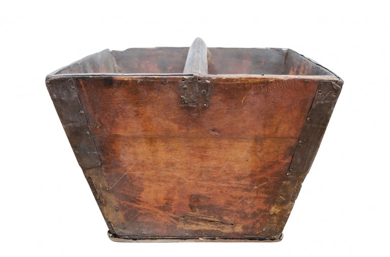 Old wooden rice basket
