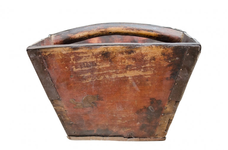 Old wooden rice basket