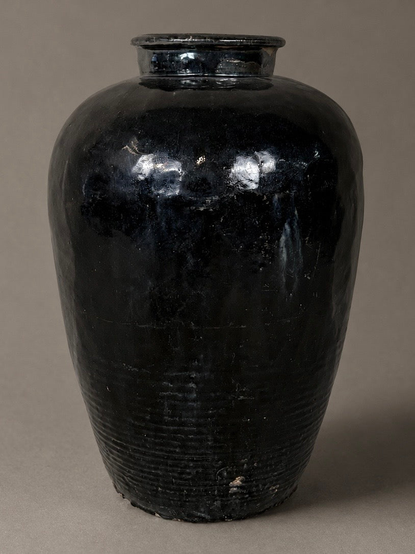 Shanxi black - tall patina vessel No. 2