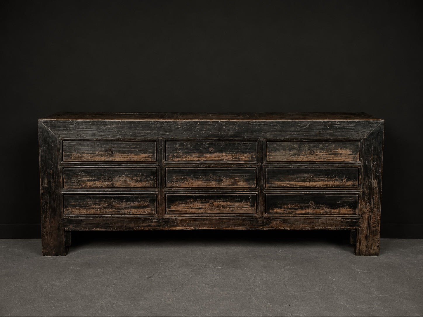 patinated Chinese drawer sideboard
