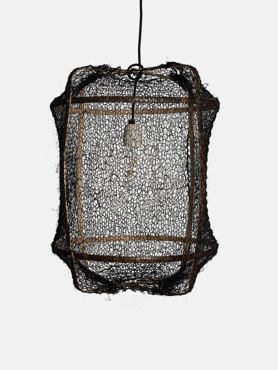 Leuchte Bambus / Sisal schwarz