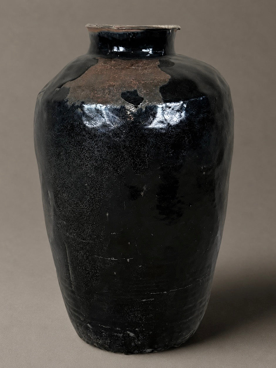 Shanxi black - tall patina vessel