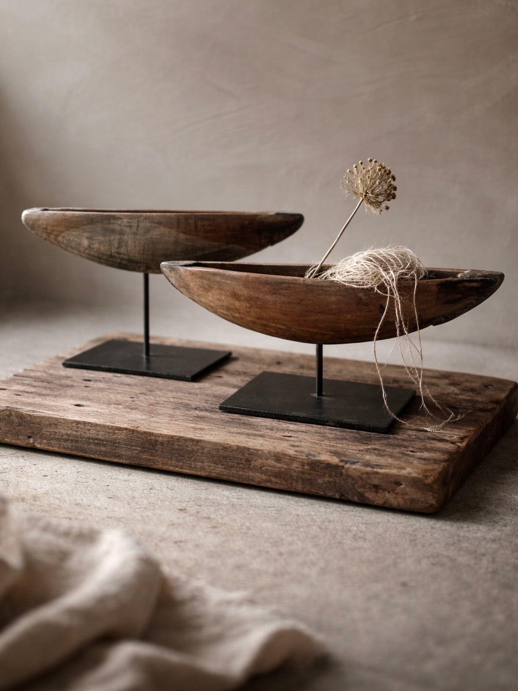 set of 2 old weaving shuttles