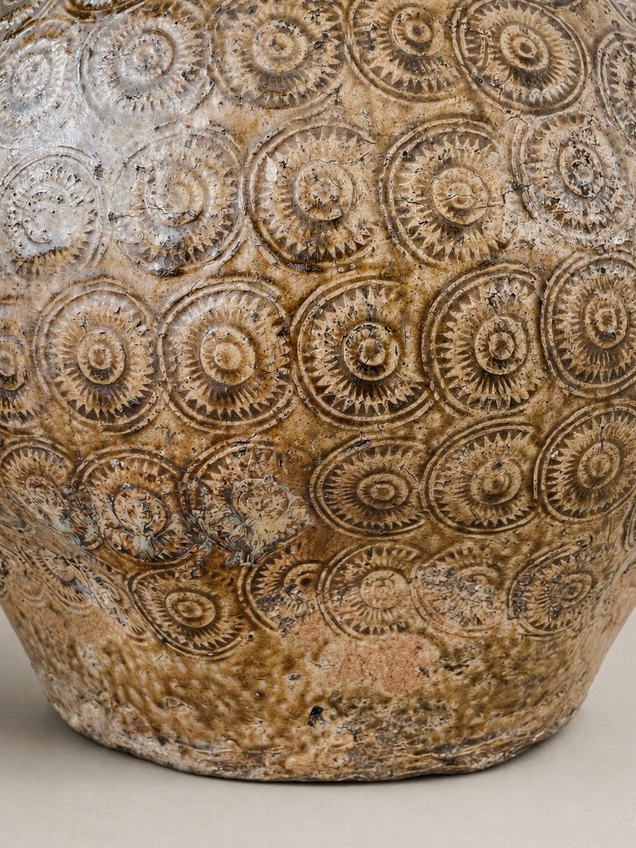 Tischlampe aus antikem Seashell Coin Topf