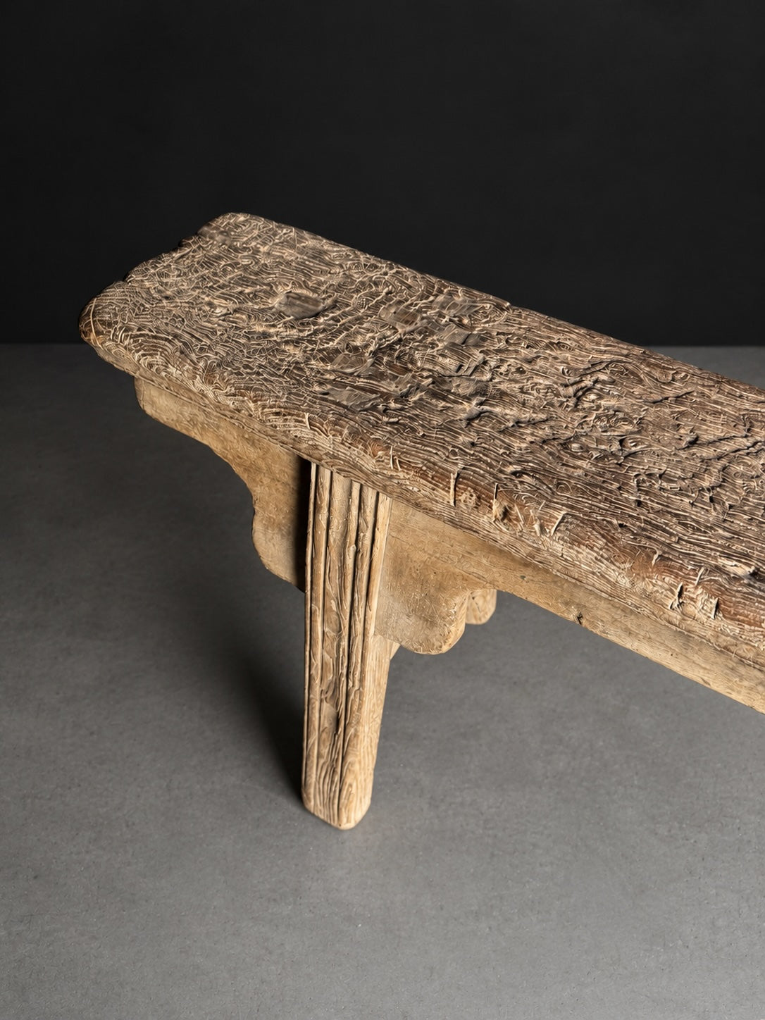 patinated Chinese elmwood bench