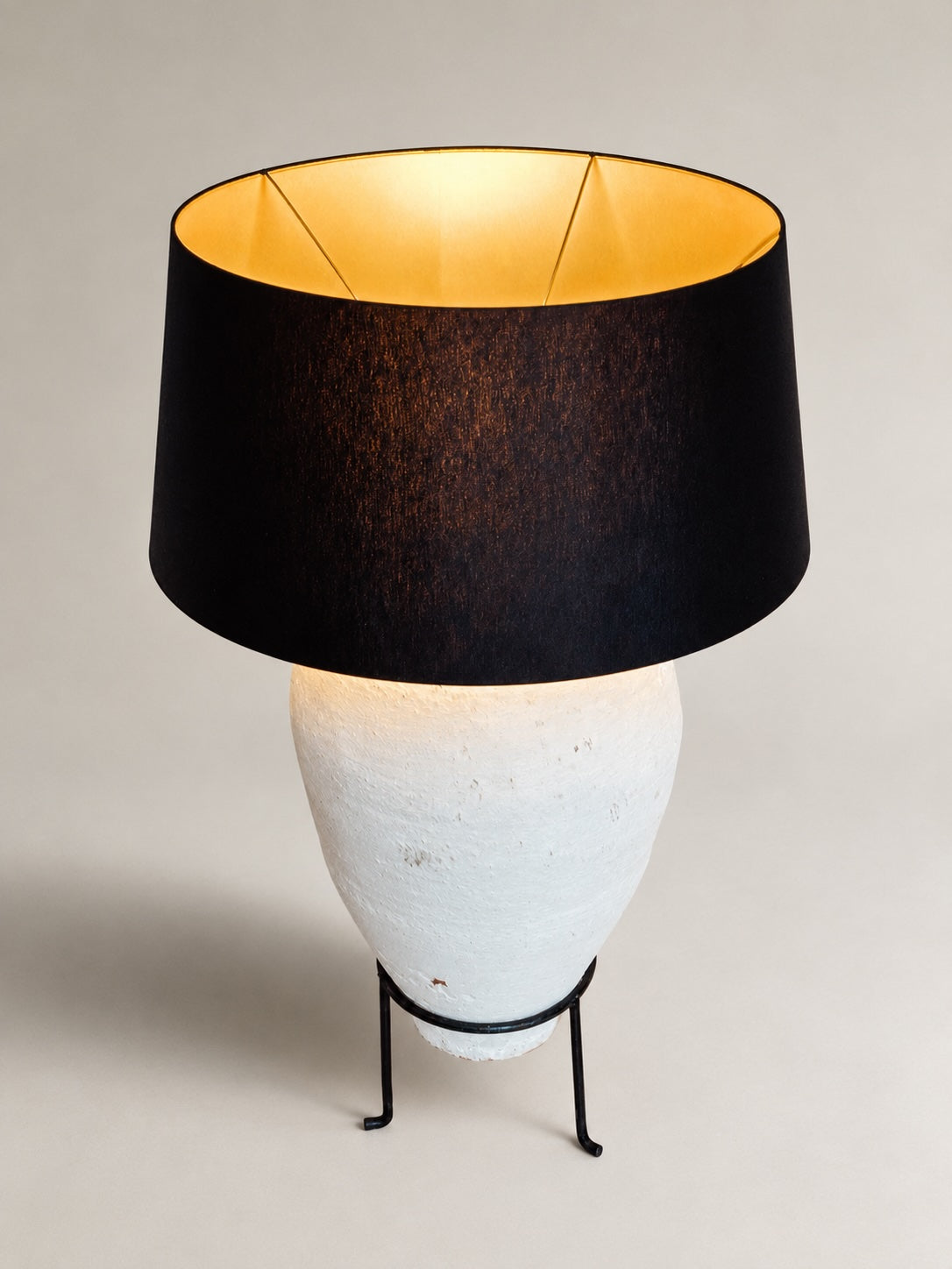 Bodenlampe antiker Oliventopf & Chintz #2